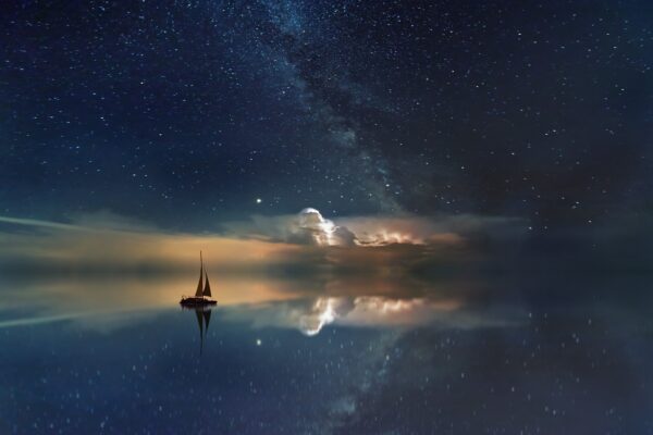 ocean, milky way, hd wallpaper