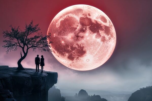 ai generated, moon, lovers