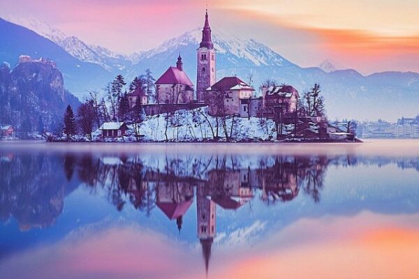 castle on lake