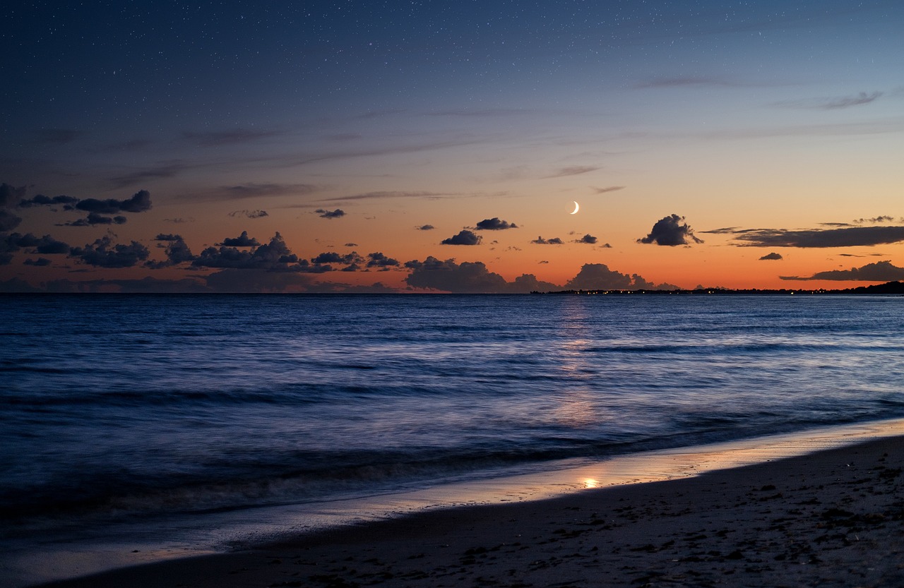 beach sand sea lake water dusk 4481919