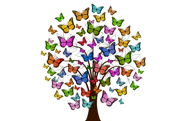 butterflies tree multicoloured 2713343