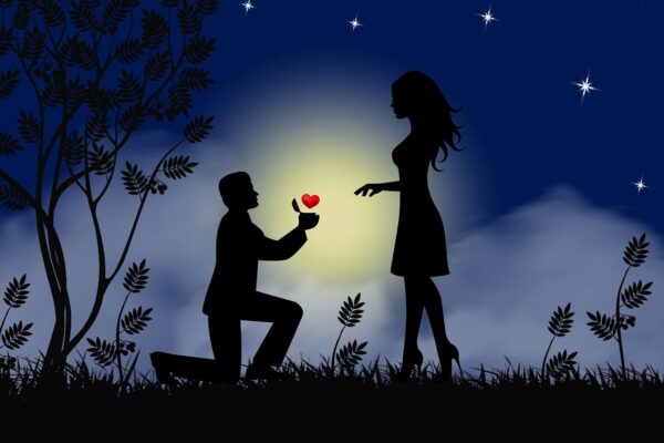 couple love proposal silhouette 3581038