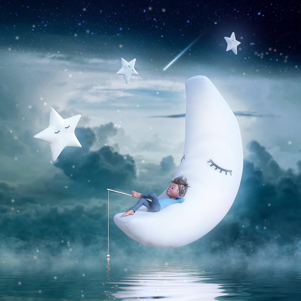 moon star boy fishing dream 4450739