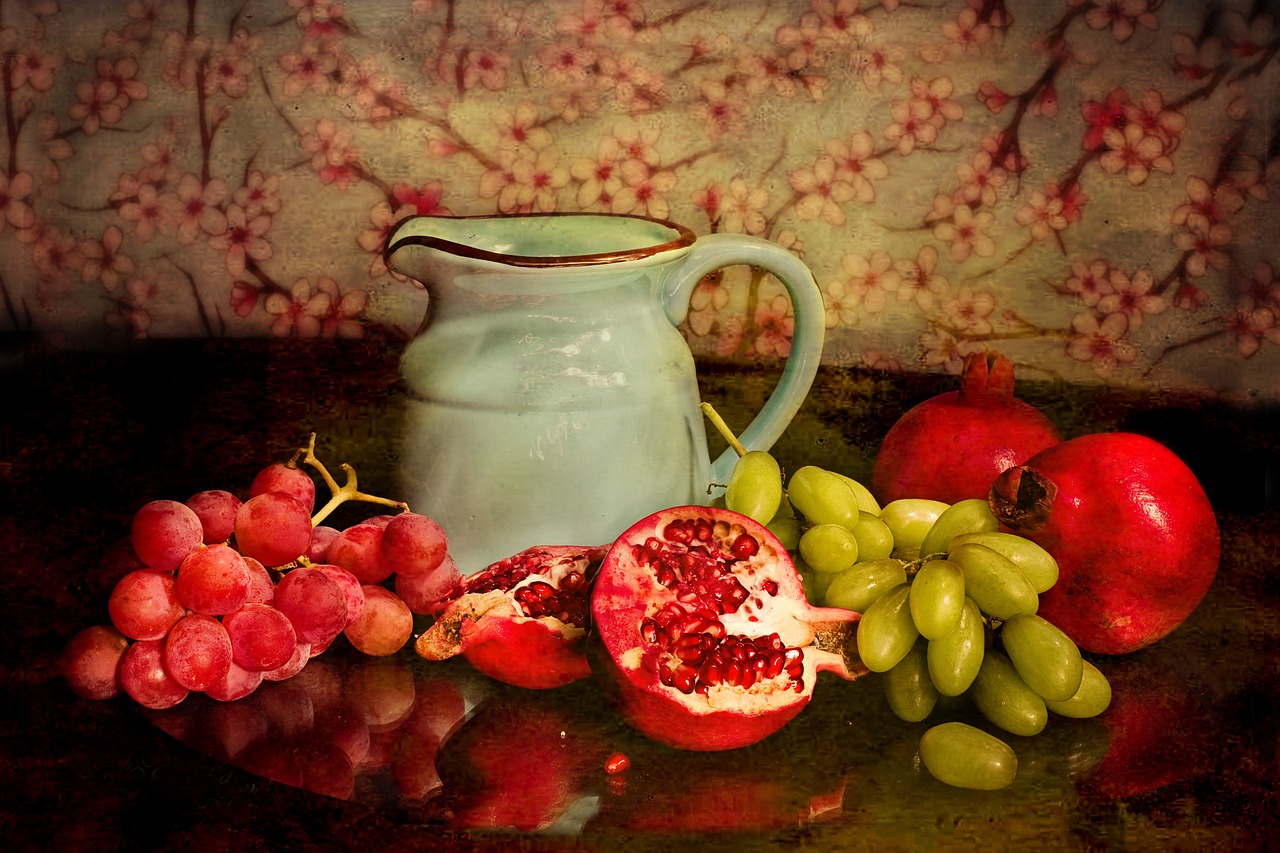 still life pitcher jar fruits 562357