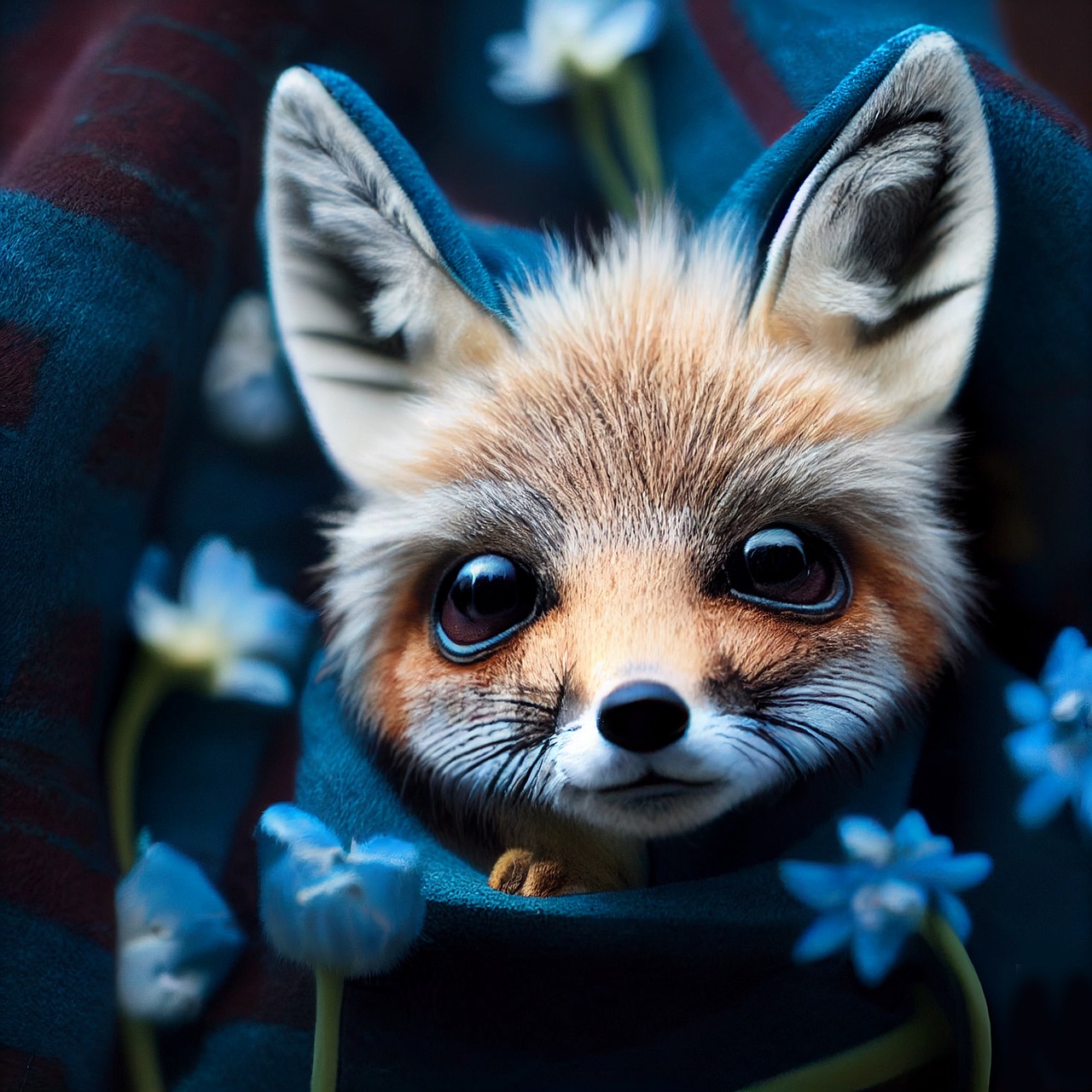 little fox blanket flowery 7575008