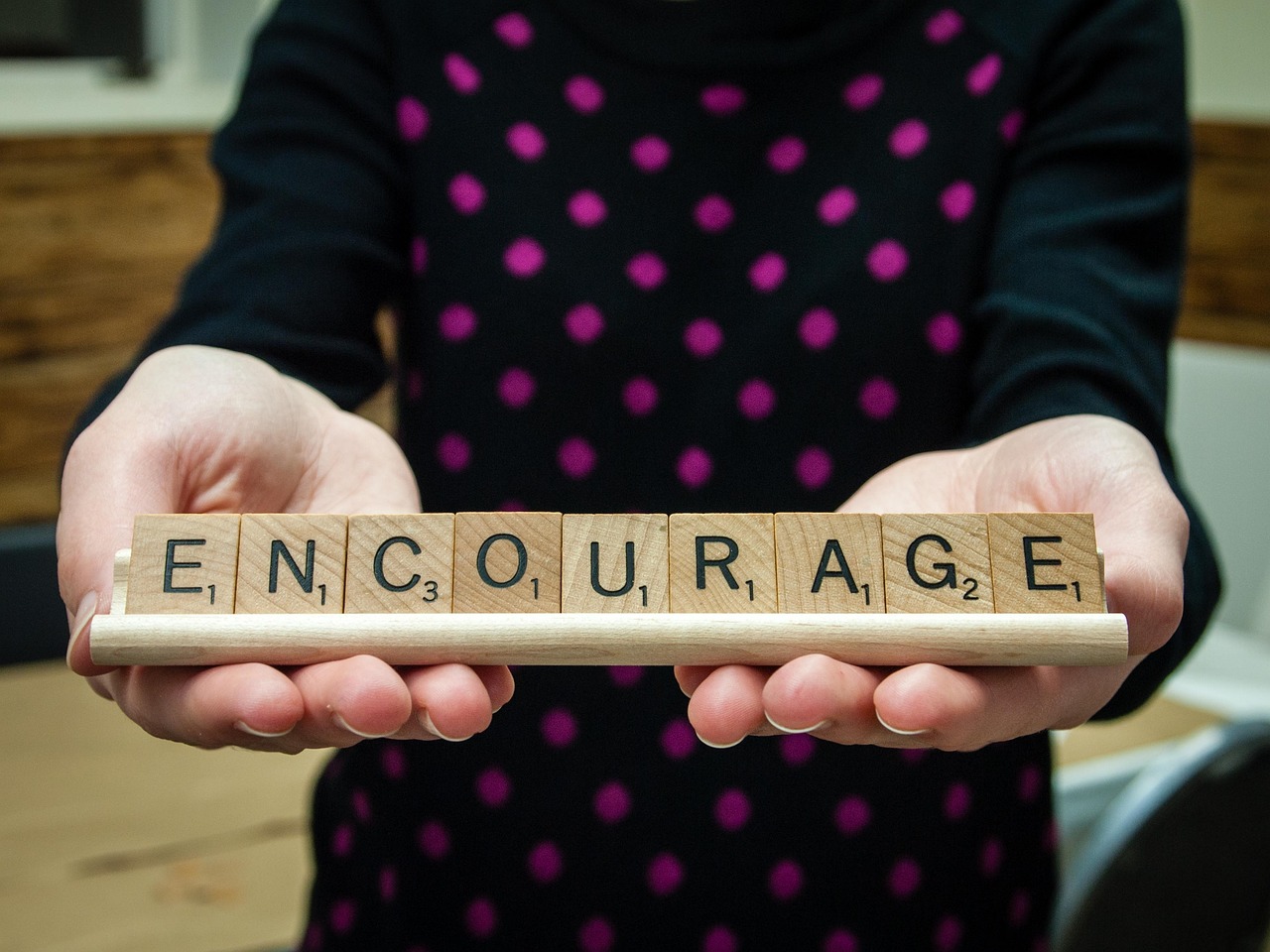 word encourage scrabble tiles 1940813