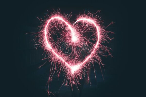 heart shaped pink sparklers photography