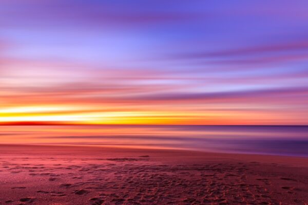 view of seashore sunset